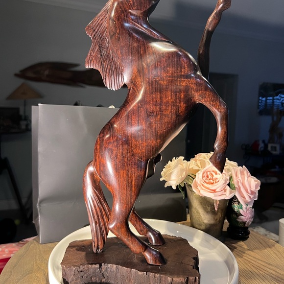 Unique Vintage Ironwood Carving Horse Decor